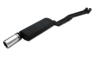 Ulter Sport, Einddemper, Staal, Enkel Rond 100mm, BMW, E30  6-CYL., 320i 95kW, 325i 125kW, 1985-1990, without 24V, SEDAN +TOURING, Past op originele middendemper/katalysator
