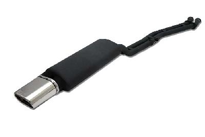 Ulter Sport, Einddemper, Staal, Enkel plat ovaal 145x75mm, BMW, E30  6-CYL., 320i 95kW, 325i 125kW, 1985-1990, without 24V, SEDAN +TOURING, Past op originele middendemper/katalysator