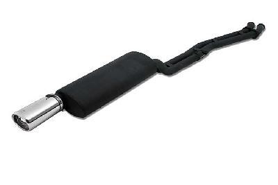 Ulter Sport, Einddemper, Staal, Enkel Ovaal 120x80mm, BMW, E30  6-CYL., 320i 95kW, 325i 125kW, 1985-1990, without 24V, SEDAN +TOURING, Past op originele middendemper/katalysator