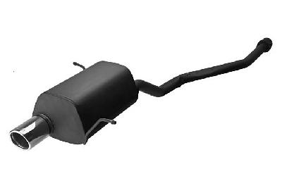 Ulter Sport, Einddemper, Staal, Enkel Rond 90mm, BMW, E36 COMPACT, 318Ti 103kW, 94 - 00, Past op originele middendemper/katalysator