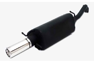 Ulter Sport, Einddemper, Staal, Enkel Rond 80mm, Daewoo, LANOS, 1.3i 55kW, 1.5 63/81kW, 1.6i 16V 78kW, 97- Hatchback, Past op originele middendemper/katalysator