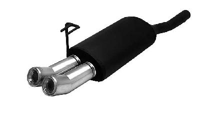 Ulter Sport, Einddemper, Staal, Dubbel Rond 80mm DTM, Fiat, BRAVA, 1.4 12V 55/59kW, 1.6 16V 66/76kW, 97-01, Past op originele middendemper/katalysator