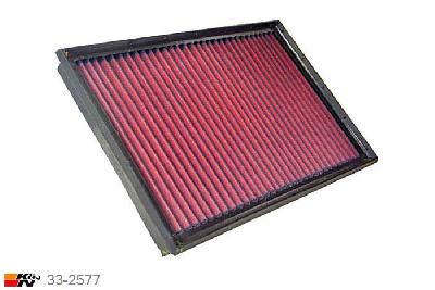 33-2577 K&N Luchtfilter Lengte 352 mm, Breedte 244 mm, BMW 524D 2.4 Diesel Diesel E28, 86PK, 1986-1991