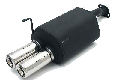 Ulter Sport, Einddemper, Staal, Dubbel Rond 80mm, Honda, CIVIC VII, 1.4 16V 66kW, 1.6 16V 81kW, 2002-2006, HATCHBACK, Past op originele middendemper/katalysator