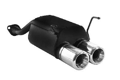 Ulter Sport, Einddemper, Staal, Dubbel Rond 100mm, Honda, CIVIC VII, 1.4 16V 66kW, 1.6 16V 81kW, 2002-2006, HATCHBACK, Past op originele middendemper/katalysator