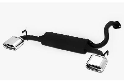 Ulter Sport, Einddemper L+R, Staal, Enkel plat ovaal 145x75mm, Mazda, MAZDA, 323. 323F, 1.8 16V 85kW, 2.0 V6 106kW, 04/94-04/98, Past op originele middendemper/katalysator