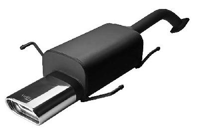 Ulter Sport, Einddemper, Staal, Enkel plat ovaal 145x75mm, Nissan, 100NX, 1.6  16V  66/70/75 kW, 10/90-96, Past op originele middendemper/katalysator