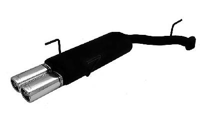 Ulter Sport, Einddemper, Staal, Dubbel Rechthoek 80x65mm, Opel, VECTRA-B, 1.6 16V 74kW, 1.8 16V 85kW, 2.0 16V 100kW, 09/95-09/99, COMBI, Past op originele middendemper/katalysator