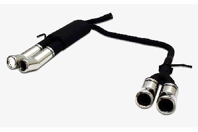 Ulter Sport, Einddemper L+R, Staal, Dubbel Rond 80mm DTM, Opel, TIGRA, 1.4i 16V 66kW, 1.6i 16V 78kW, 94-, Past op originele middendemper/katalysator