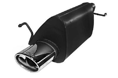 Ulter Sport, Einddemper, Staal, Enkel Ovaal 120x80mm*, Opel, CORSA-D, 1.0 44kW, 1.2 59kW, 1.4 66kW, 06-, Past op originele middendemper/katalysator