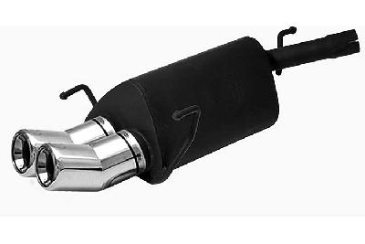Ulter Sport, Einddemper, Staal, Dubbel Rond 80mm DTM, Opel, CORSA-C, 1.0 12V 44kW, 1.2 16V 59kW, 1.4 16V 66kW, 1.7CDTi 74kW, 01-, Past op originele middendemper/katalysator