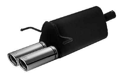 Ulter Sport, Einddemper, Staal, Dubbel Rond 70mm, Opel, ASTRA-H, 1.4i 66kW, 1.6i 77kW, 1.8i 92kW, 2003-  HATCHBACK 5D. GTC WITHOUT CUT OUT IN BUMPER, Past op originele middendemper/katalysator