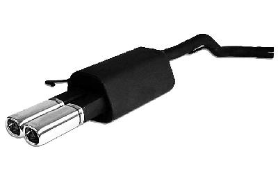 Ulter Sport, Einddemper, Staal, Dubbel Rechthoek 80x65mm, Seat, LEON, 1.4 16V 55kW, 1.6 16V 74kW, 1.8 20V 92kW, 1.8T 132kW, 1.9 Tdi 66/81/110kW, 99- 05, Past op originele middendemper/katalysator