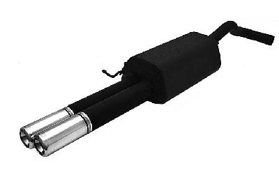 Ulter Sport, Einddemper, Staal, Dubbel Rond 80mm, Skoda, OCTAVIA, 1.8T 110kW, 1.9 Tdi 66/74/81/96kW, 1.9 Sdi 50kW, 10/96-05, HATCHBACK. COMBI, Past op originele middendemper/katalysator