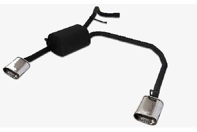 Ulter Sport, Einddemper L+R, Staal, Enkel plat ovaal 145x75mm, Skoda, FABIA I, 1.2 40/47kW, 1.4 44/50kW, 1.4 16V 55/74kW, 1.4 TDI 55kW, 1.9 SDI  47kW, 1.9 TDI 74/96kW, SEDAN. COMBI, Past op originele middendemper/katalysator