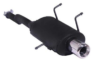 Ulter Sport, Einddemper, Staal, Enkel Rond 80mm, Suzuki, SWIFT, 1.0 37/39/41kW, 1.3 47//50/52/54kW, 89-05   HATCHBACK, Past op originele middendemper/katalysator