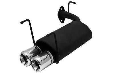 Ulter Sport, Einddemper, Staal, Dubbel Rond 80mm, Toyota, COROLLA, 1.3 16V 55/65kW, 1.6 16V 84kW, 05/92-04/97, HATCHBACK, Past op originele middendemper/katalysator