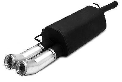 Ulter Sport, Einddemper, Staal, Dubbel Rond 80mm DTM, VW, PASSAT 3B/3BG, 1.6 74kW, 1.8 20V 92kW, 1.8T 110kW, 1.9 TDi 66/81/85kW, Sedan. Variant, 96- 05, Past op originele middendemper/katalysator