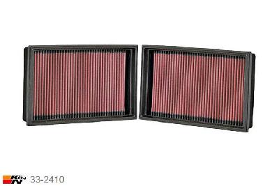 33-2410 K&N Luchtfilter Lengte 292 mm, Breedte 182 mm, BMW 760Li 6.0 US modellen (set van 2 stuks), 2007-2008