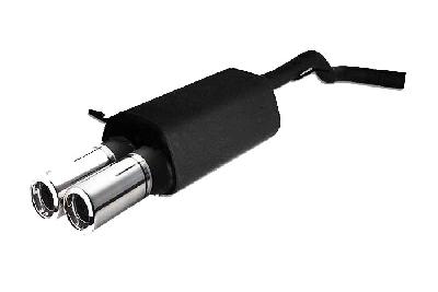 Ulter Sport, Einddemper, Staal, Dubbel Rond 80mm, VW, GOLF IV, 1.9 TDi 66/74/81/85/96/110kW, 1.4 55kW,  1.6 74/75/77kW, 1.8 20V 92kW,, 2.0 85kW, 10/97-06/04, Past op originele middendemper/katalysator