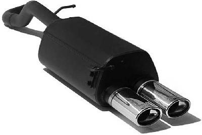 Ulter Sport, Einddemper, Staal, Dubbel Ovaal 95x65mm, VW, GOLF IV, 1.9 TDi 66/74/81/85/96/110kW, 1.4 55kW,  1.6 74/75/77kW, 1.8 20V 92kW,, 2.0 85kW, 10/97-06/04, Past op originele middendemper/katalysator