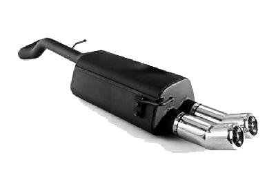 Ulter Sport, Einddemper, Staal, Dubbel Rond 80mm DTM, VW, GOLF IV, 1.9 TDi 66/74/81/85/96/110kW, 1.4 55kW,  1.6 74/75/77kW, 1.8 20V 92kW,, 2.0 85kW, 10/97-06/04, Past op originele middendemper/katalysator