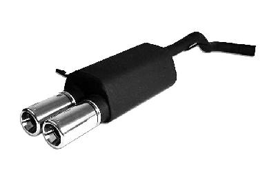 Ulter Sport, Einddemper, Staal, Dubbel Rond 100mm, VW, GOLF IV, 1.9 TDi 66/74/81/85/96/110kW, 1.4 55kW,  1.6 74/75/77kW, 1.8 20V 92kW,, 2.0 85kW, 10/97-06/04, Past op originele middendemper/katalysator