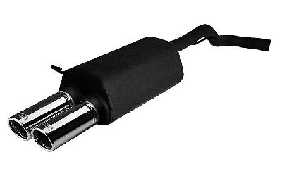 Ulter Sport, Einddemper, Staal, Dubbel Rond 70mm, VW, GOLF IV, 1.9 TDi 66/74/81/85/96/110kW, 1.4 55kW,  1.6 74/75/77kW, 1.8 20V 92kW,, 2.0 85kW, 10/97-06/04, Past op originele middendemper/katalysator