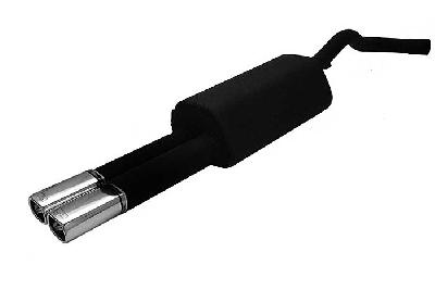 Ulter Sport, Einddemper, Staal, Dubbel Rechthoek 80x65mm, VW, BORA / BORA VARIANT, GOLF IV VARIANT, 1.4 55kW,  1.6 74/75/77/81kW, 1.8T 110kW, 2.0 85kW,  1.9 SDi 50kW, 1.9 TDi 66/74/81/96/110kW, 99-, Past op originele middendemper/katalysator