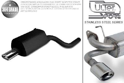 Ulter Sport, Einddemper, Geheel RVS, Enkel Ovaal 120x80mm, BMW, E39, 520 100/110kW, 523 120/125kW, 528 142kW, 525 TDS 105kW, 97-   SEDAN.TOURING, Pasklaar, Past op originele middendemper/katalysator