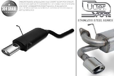 Ulter Sport, Einddemper, Geheel RVS, Enkel Ovaal 120x80mm, BMW, E46, 320i 110kW, 323i 125kW, 328i 142kW, 98- SEDAN. COUPE. TOURING, Pasklaar, Past op originele middendemper/katalysator