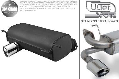Ulter Sport, Einddemper, Geheel RVS, Enkel /08-1, BMW, E87, 116i 85kW. 118i 95kW. 120i 110kW, 2004-2007, Pasklaar, Past op originele middendemper/katalysator
