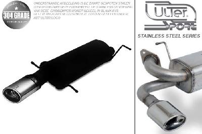 Ulter Sport, Einddemper, Geheel RVS, Enkel Ovaal 95x65mm, Citroen, XSARA, 1.4i 55kW, 1.6i 65kW, 1.8i 66/74kW, 07/97-02/99   HATCHBACK, Pasklaar, Past op originele middendemper/katalysator