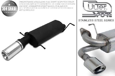 Ulter Sport, Einddemper, Geheel RVS, Enkel Rond 100mm, Citroen, XSARA, 1.4i 55kW, 1.6i 65kW, 1.8i 66/74kW, 07/97-02/99   HATCHBACK, Pasklaar, Past op originele middendemper/katalysator