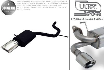 Ulter Sport, Einddemper, Geheel RVS, Enkel plat ovaal 145x75mm, Ford, MONDEO, 1.8i 16V 81/92kW, 2.0i 16V 107kW, 10/00-06  SEDAN. HATCHBACK, Pasklaar, Past op originele middendemper/katalysator
