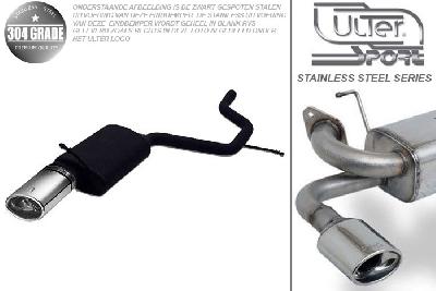 Ulter Sport, Einddemper, Geheel RVS, Enkel Ovaal 120x80mm, Ford, MONDEO, 1.8i 16V 81/92kW, 2.0i 16V 107kW, 10/00-06  SEDAN. HATCHBACK, Pasklaar, Past op originele middendemper/katalysator