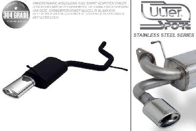 Ulter Sport, Einddemper, Geheel RVS, Enkel Ovaal 120x80mm, Ford, MONDEO, 1.8i 16V 81/92kW, 2.0i 16V 107kW, 10/00-06  SEDAN. HATCHBACK, Pasklaar, Past op originele middendemper/katalysator