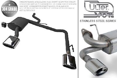 Ulter Sport, Einddemper L+R, Geheel RVS, Enkel plat ovaal 145x75mm, Ford, MONDEO, 1.8i 16V 81/92kW, 2.0i 16V 107kW, 10/00-06  SEDAN. HATCHBACK, Pasklaar, Past op originele middendemper/katalysator