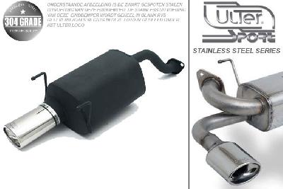 Ulter Sport, Einddemper, Geheel RVS, Enkel Ovaal 120x80mm, Honda, CIVIC V, 1.3 16V 55kW, 1.5i 16V 66kW, 1.6i 16V 92kW, 92-96  HATCHBACK, Pasklaar, Past op originele middendemper/katalysator