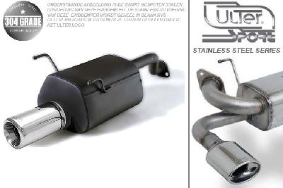 Ulter Sport, Einddemper, Geheel RVS, Enkel Rond 100mm, Honda, CIVIC V, 1.5i 16V 66kW, 1.6i 16V 92kW, 92-96   SEDAN, COUPE EJ1 EJ2, Pasklaar, Past op originele middendemper/katalysator