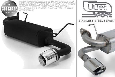 Ulter Sport, Einddemper, Geheel RVS, Enkel Rond 100mm, Mazda, MX5 typ NB, 1.6 81kW, 1.8 103kW, 98-, Pasklaar, Past op originele middendemper/katalysator