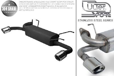 Ulter Sport, Einddemper L+R, Geheel RVS, Enkel Rond 90mm, Mazda, MX5 typ NB, 1.6 81kW, 1.8 103kW, 98-, Pasklaar, Past op originele middendemper/katalysator