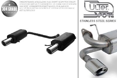 Ulter Sport, Einddemper L+R, Geheel RVS, Enkel Rond 90mm, Mazda, MAZDA 6 facelifting, 1.8 88kW, 2.0 108kW, 2.0TD 89/105kW, 2.5 125kW, 2007-, SEDAN. HATCHBACK, Pasklaar, Past op originele middendemper/katalysator