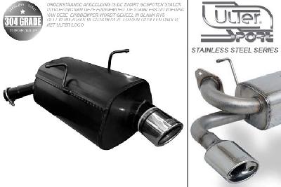 Ulter Sport, Einddemper, Geheel RVS, -Enkel Rond 90mm, Mini, ONE. COOPER, 1.4 70kW, 1.6 66/85/88kW, 00-, Pasklaar, Past op originele middendemper/katalysator
