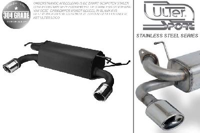 Ulter Sport, Einddemper L+R, Geheel RVS, Enkel Rond 90mm, Nissan, 350Z, 3.5 V6 206/221kW, 2003-, Pasklaar, Past op originele middendemper/katalysator