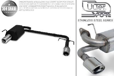 Ulter Sport, Einddemper L+R, Geheel RVS, Enkel Rond 100mm, Opel, VECTRA-C, 1.6 16V 74kW, 1.8 16V 90kW, 2.2 16V 108kW, 2.0 DTI 74kW, 2.2 DTI 86/92kW, 09/02- 05 HATCHBACK, Pasklaar, Past op originele middendemper/katalysator