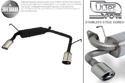 Ulter Sport, Einddemper L+R, Geheel RVS, Enkel Ovaal 120x80mm, Opel, VECTRA-C, 1.8 16V 90/103kW, 2.0T 16V 129kW, 1.9CDTi 74/88/110 kW, 2.0 DTI 74/92 kW, 2003-   COMBI, Pasklaar, Past op originele middendemper/katalysator
