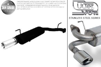 Ulter Sport, Einddemper, Geheel RVS, Enkel Rond 100mm, Opel, VECTRA-B  (facelift), 1.6 16V 74kW, 1.8 16V 92kW, 2.0 16V 108kW, 09/99-09/2002, COMBI, Pasklaar, Past op originele middendemper/katalysator