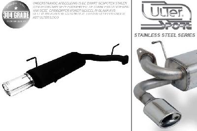 Ulter Sport, Einddemper, Geheel RVS, Enkel Ovaal 120x80mm, Opel, VECTRA-B  (facelift), 1.6 16V 74kW, 1.8 16V 92kW, 2.0 16V 108kW, 09/99-09/2002, Hatchback.  Sedan, Pasklaar, Past op originele middendemper/katalysator