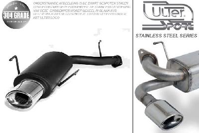 Ulter Sport, Einddemper, Geheel RVS, Enkel Ovaal 120x80mm, Opel, VECTRA-B, 1.6 16V 74kW, 1.8 16V 85kW, 2.0 16V 100kW, 09/95-09/99, COMBI, Pasklaar, Past op originele middendemper/katalysator
